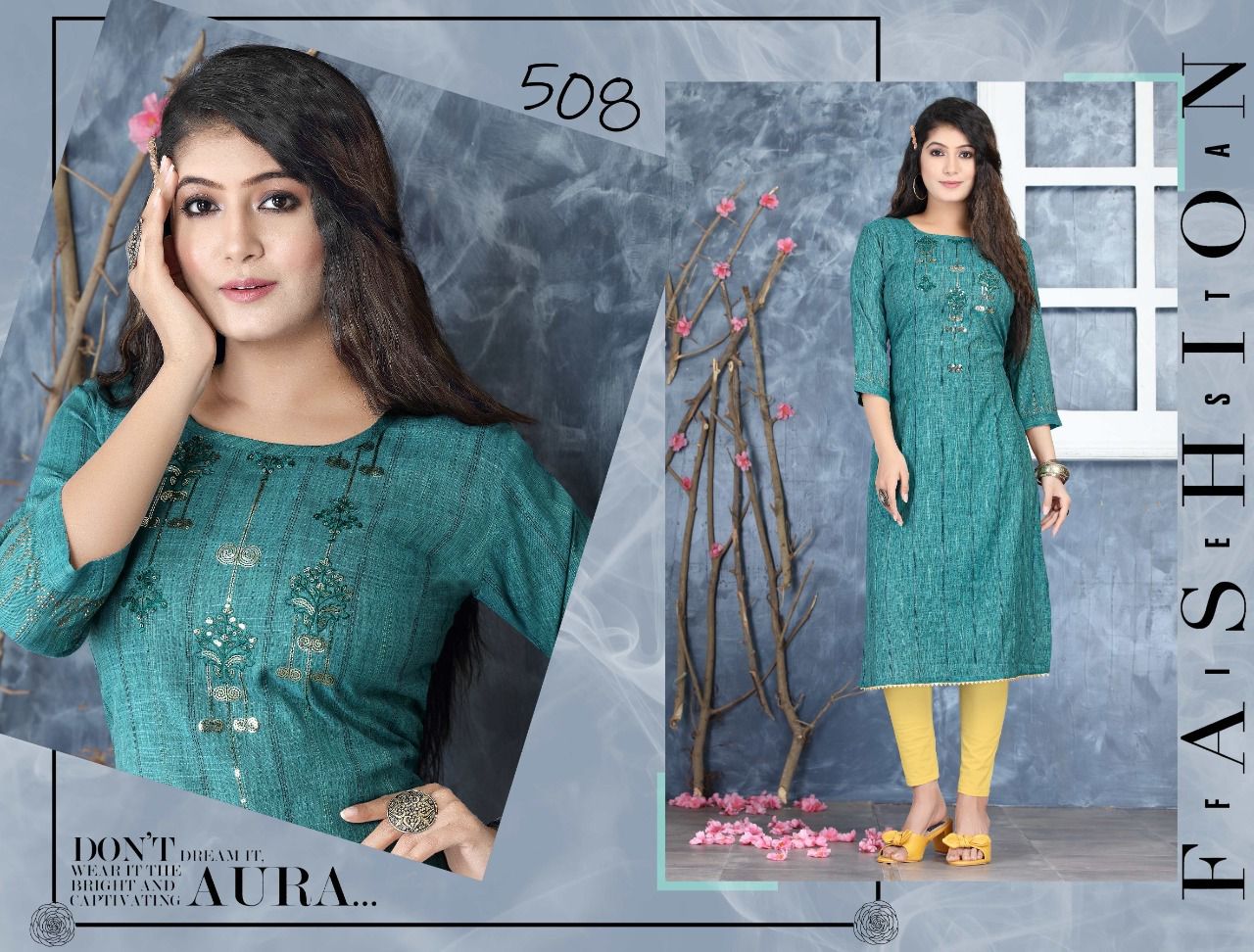 Jazzy 501 Designer Heavy Ethnic Wear Rayon Straight Kurti Collection